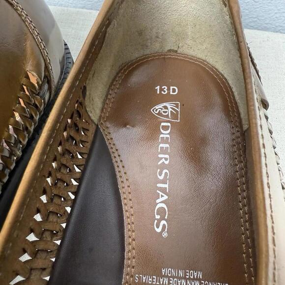 Deer Stags Mens Slip On Shoes Brown Leather Sz 13 D - Picture 3 of 9